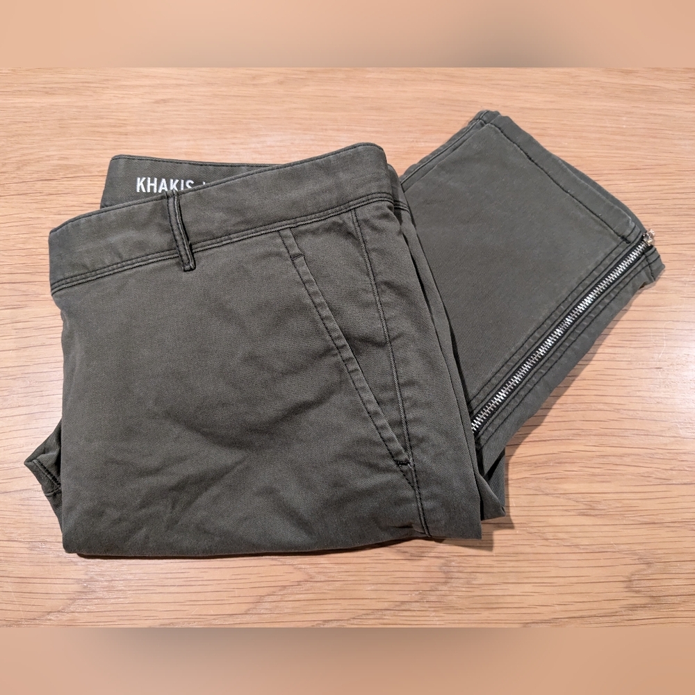 Gap Oil Green Zipper Ankle Skinny Mini Chino Pants in 4P